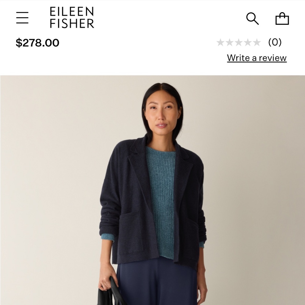 Eileen Fisher Linen Navy Cardigan